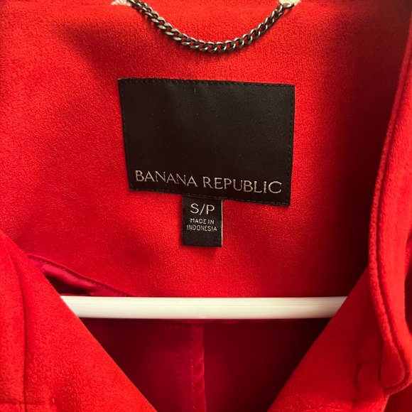 Banana Republic vegan suede red moto jacket - Picture 8 of 8